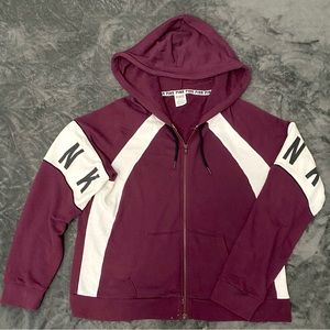 Victoria’s Secret PINK burgundy zip up hoodie